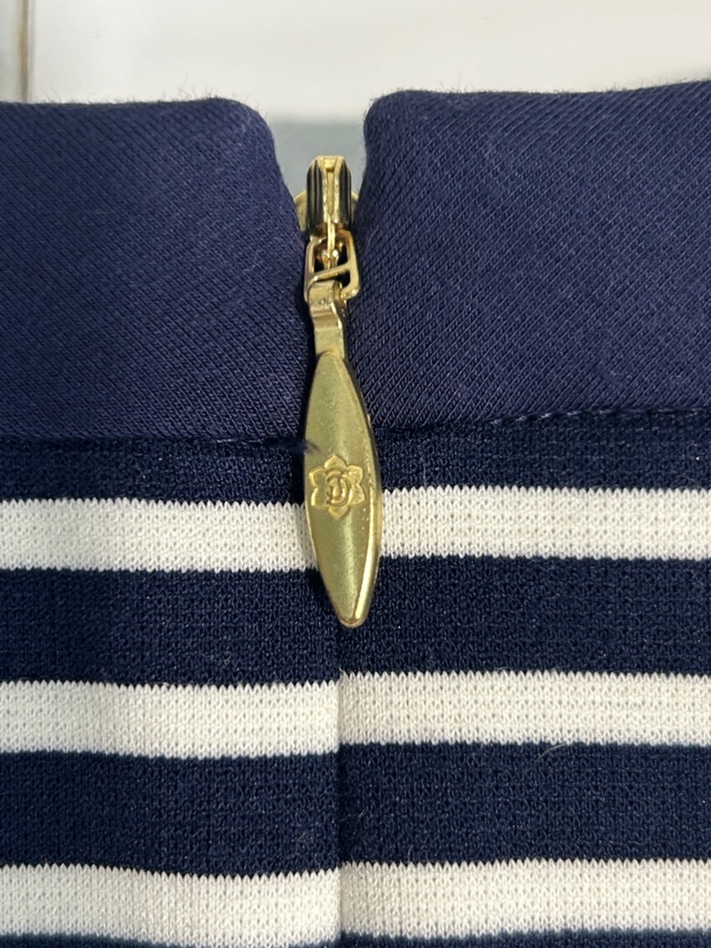 Draper James Navy and White Striped Crewneck Dress - Picture 4 of 6